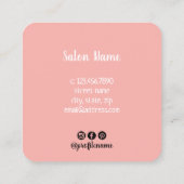 Moderne Rose aus weißem Marmor Quadratische Visitenkarte (Rückseite)