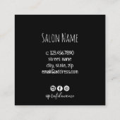 Moderne Rose aus weißem Marmor Quadratische Visitenkarte (Rückseite)