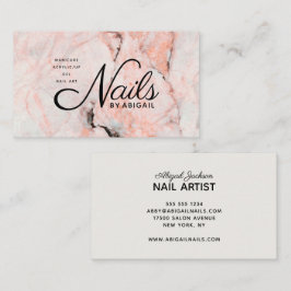 Moderne Rose aus Weißkorallen Marmornagel mit "Nam Visitenkarte