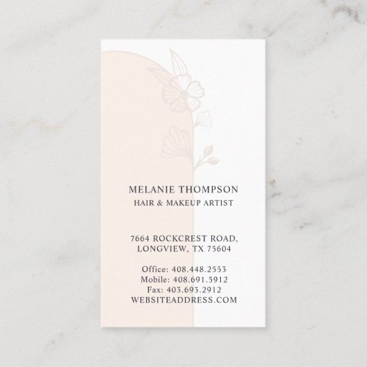 Moderne Rose Beauty Foto Rosa Visitenkarte (Rückseite)