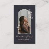 Moderne Rose Beauty Foto Schwarz Visitenkarte (Vorderseite)