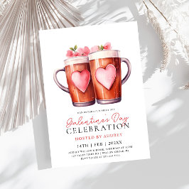 Moderne Rose Beer Galentine's Day Party Einladung