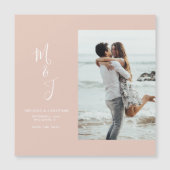 Moderne Rose Blush Botanische Hochzeit retten das Magneteinladung (Vorderseite)