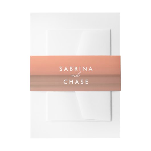 Moderne Rose Blush Wedding Einladung Belly Band (Vorderseite Beispiel)