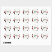 Moderne Rose Brautparty Vielen Dank Runder Aufkleber (Blatt)