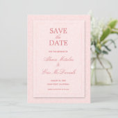 Moderne Rose Chic Wedding Save The Date (Stehend Vorderseite)
