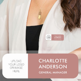 Moderne Rose der Logowüste für Mitarbeiter Namensschild