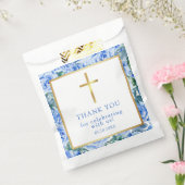 Moderne Rose Dusty Blue Watercolor Taufe Junge Geschenktütchen (Versiegelt)