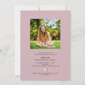 Moderne Rose Elegantes Script 2 Foto Abschluss (Rückseite)