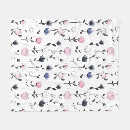Moderne Rose Fleecedecke (Vorderseite (Horizontal))