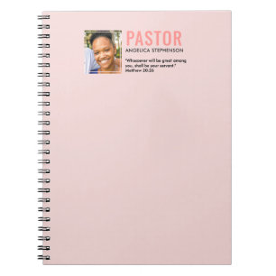 Moderne Rosé Foto Kirche Pastor  Notizblock