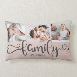 Moderne Rose für Familienskripte Linen 3 FotoColla Lendenkissen