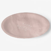 Moderne Rose für Hochzeiten mit Wasserfarbe Gold I Pappteller (Schrägansicht)