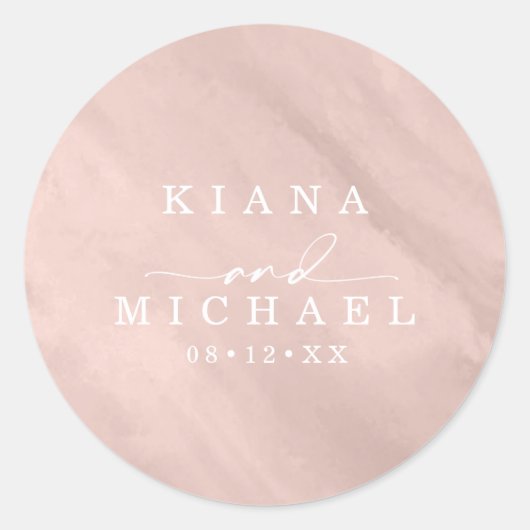 Moderne Rose für Hochzeiten mit Wasserfarbe Gold I Runder Aufkleber (Vorderseite)