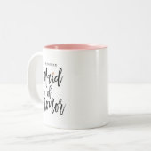 Moderne Rose für Pinselskripte Gold Herz Trauzeugi Zweifarbige Tasse (Vorderseite Links)