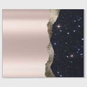 Moderne Rose für Schwarzen Glitzer Geschenkpapier (Flach)