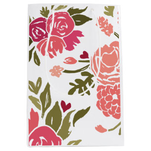 Moderne Rose Garden Gift Bag Mittlere Geschenktüte