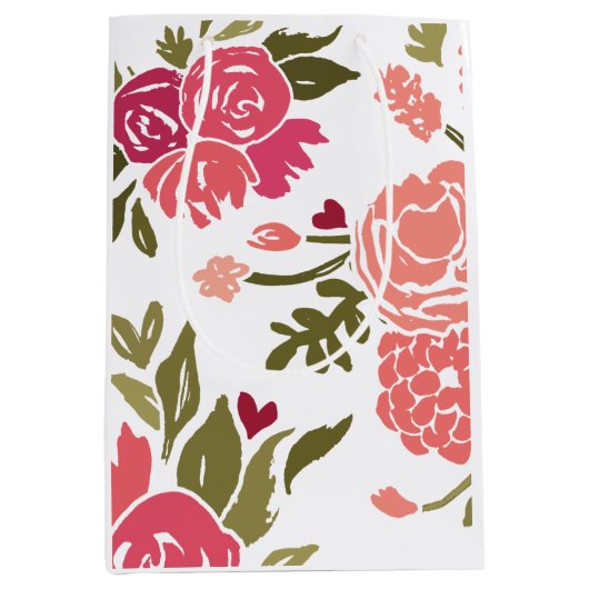 Moderne Rose Garden Gift Bag Mittlere Geschenktüte (Vorderseite)