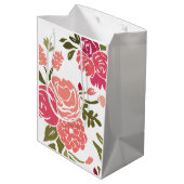 Moderne Rose Garden Gift Bag Mittlere Geschenktüte (Rückseite Schrägansicht)