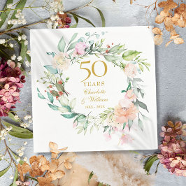 Moderne Rose Garland Flora 50 Jahre Jubiläum Serviette