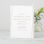 Moderne Rose Geometric No Parters Wedding Einladung (Stehend Vorderseite)