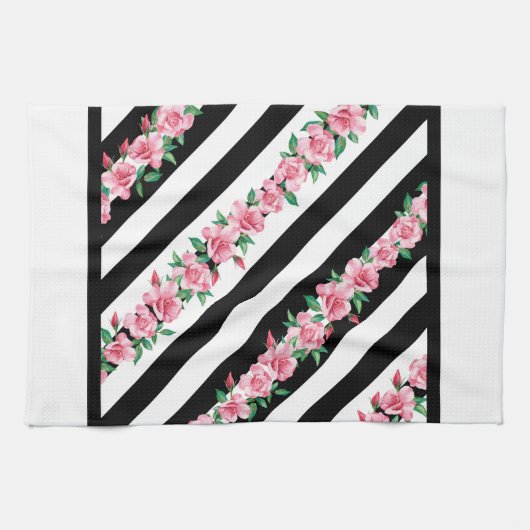 Moderne Rose Geschirrtuch (Horizontal)