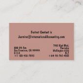 Moderne Rose Glitzer Business Card Visitenkarte (Rückseite)