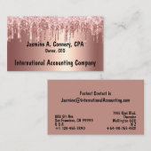 Moderne Rose Glitzer Business Card Visitenkarte (Vorne/Hinten)