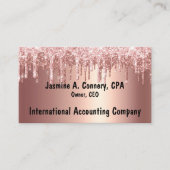 Moderne Rose Glitzer Business Card Visitenkarte (Vorderseite)