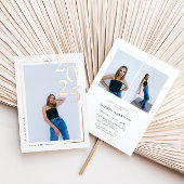 Moderne Rose Gold 2023 Foto Abschluss Folieneinladung