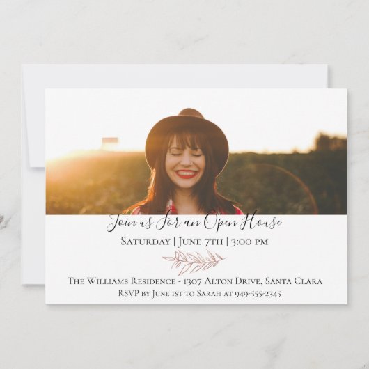 Moderne Rose Gold Abschluss Foto Ankündigung (Rückseite)