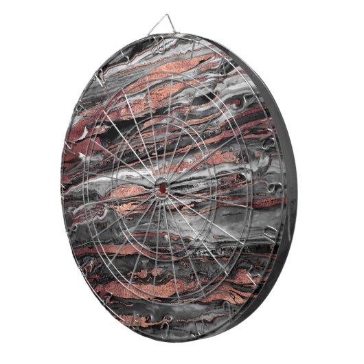 Moderne Rose Gold abstrakte Marmorfarbe Dartscheibe (Vorderseite rechts)