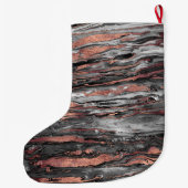 Moderne Rose Gold abstrakte Marmorfarbe Großer Weihnachtsstrumpf (Rückseite)