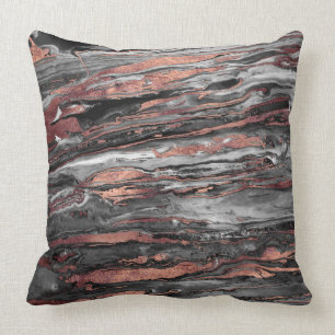 Moderne Rose Gold abstrakte Marmorfarbe Kissen