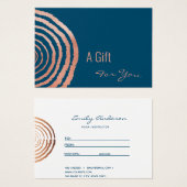 Moderne Rose Gold Abstraktes Muster Geschenkkarte (Vorne & Hinten)