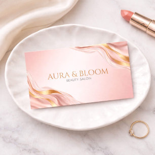 Moderne Rose-Gold-Achat-Marmor-Rosa-Schönheit Visitenkarte