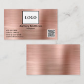 Moderne Rose-Gold-Add-Logos und QR-Code Visitenkarte (Vorne/Hinten)