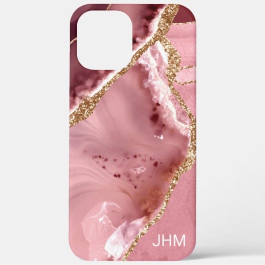 Moderne Rose Gold Agate Case-Mate iPhone Hülle (Rückseite)
