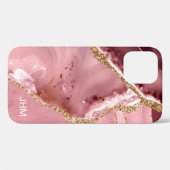 Moderne Rose Gold Agate Case-Mate iPhone Hülle (Rückseite (Horizontal))