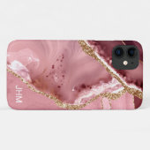 Moderne Rose Gold Agate Case-Mate iPhone Hülle (Rückseite (Horizontal))