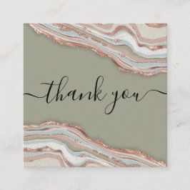 moderne Rose Gold agge Vielen Dank für Ihre Bestel Quadratische Visitenkarte