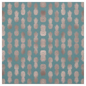 Moderne Rose Gold Aquamarines Ananas Muster Stoff (Muster)