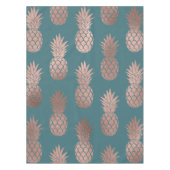 Moderne Rose Gold Aquamarines Ananas Muster Tischdecke (Vorderseite)