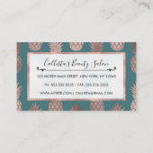 Moderne Rose Gold Aquamarines Ananas Muster Treuekarte (Rückseite)