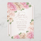 Moderne Rose Gold Aquarellfarben Brautparty Einladung (Vorne/Hinten)