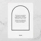 Moderne Rose Gold Arch Foto Graduate Ankündigung (Rückseite)