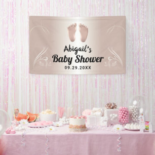 Moderne Rose Gold Baby Dusche Willkommen Banner