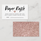 Moderne Rose Gold Baby Dusche Windeln Raffle Ticke Begleitkarte (Vorne/Hinten)