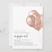 Moderne Rose Gold Balloons Engagement Party Einladung (Vorderseite)