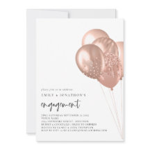 Moderne Rose Gold Balloons Engagement Party